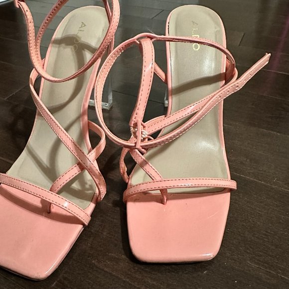Pink Sqaure Sandal Block heels - Picture 8 of 14